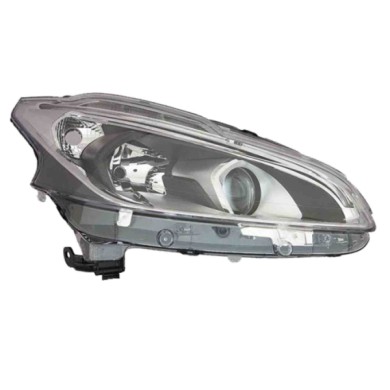 DX_SCRITTA_LOGO.jpg Proiettore Peugeot 208 Furgonato 2015/2019 Destro Elettrico Nero Led H7 +H7 Py21W T. Sam