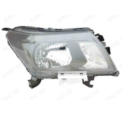 DX_SCRITTA_LOGO.jpg Proiettore Nissan Np300 Navara Pick-Up 2014/2022 Destro Manuale Ed Elettrico Nero H4 Py21W W5W T. He
