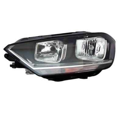 SX_SCRITTA_LOGO.jpg Proiettore Volkswagen Golf Sportsvan 2014/2017 Sinistro Elettrico Con Motore Nero H7 H15 H21W T. V