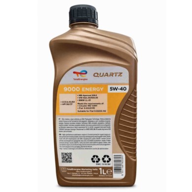 166245.jpg Total Quartz 9000 Energy 5w-40 Olio Motore Benzina Gpl E Diesel Fap Dpf