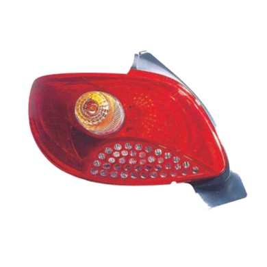 DX_SCRITTA_LOGO.jpg Fanale Posteriore Peugeot 206+ 2009/2013 Destro Senza Portalampada Gruppo Ottico Arancio P21W Py21W P21/5W