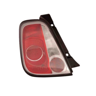 SX_SCRITTA_LOGO.jpg Fanale Posteriore Fiat 500 C Dal 2011 Sinistro Senza Portalampada Gruppo Ottico Calotta Esterna Nera Py21W R
