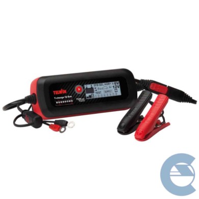 Telwin 807567 T-Charge 12 Caricabatterie e Mantenitore Elettronico 6/12V, Rosso