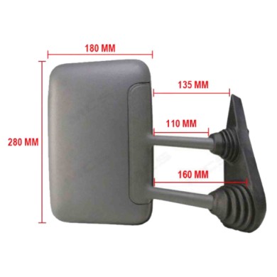 DX_SCRITTA_LOGO.jpg Retrovisore Completo Destro Iveco Daily Ii 1996-1999 93936855 Specchio Angolo Morto Manuale Convesso Termico