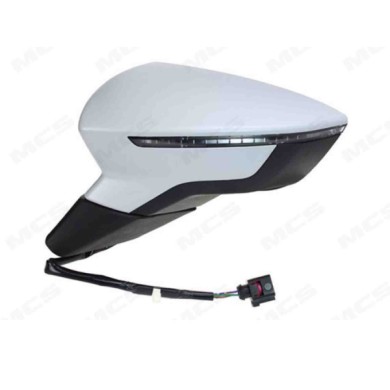 SX_SCRITTA_LOGO.jpg Retrovisore Completo Sinistro Seat Leon 2012-2020 8 Pins 5F1857507P Elettrico Convesso Termico Da Verniciare