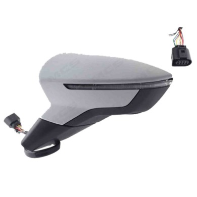 SX_SCRITTA_LOGO.jpg Retrovisore Completo Sinistro Seat Arona 2017 8 Pins 6F1 857 507 G Elettrico Convesso Termico Da Verniciare