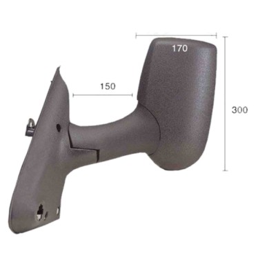SX_SCRITTA_LOGO.jpg Retrovisore Completo Sinistro Ford Transit 2000-2006 1820112 Manuale Convesso Braccio Lungo