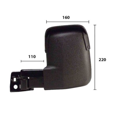 SX_SCRITTA_LOGO.jpg Retrovisore Completo Sinistro Ford Transit 1991-1994 6831697 Manuale Convesso Braccio Corto 110X220X160