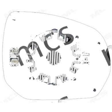 SX_SCRITTA_LOGO.jpg Piastra Retrovisore Sinistro Citroën C3 Picasso 2009-2017 Convesso