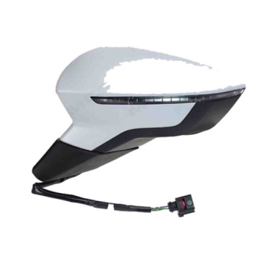 SX_SCRITTA_LOGO.jpg Retrovisore Completo Sinistro Seat Leon 2012-2020 6 Pins 5F1857507N Elettrico Convesso Termico Da Verniciare