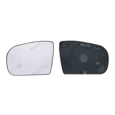 SX_SCRITTA_LOGO.jpg Piastra Retrovisore Sinistro Mercedes-Benz Classe E 1999-2002 A2028100721 Elettrico Asferico Termico