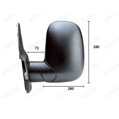 DX_SCRITTA_LOGO.jpg Retrovisore Completo Destro Ford Transit 1994-2000 1053410 Manuale Convesso Braccio Corto