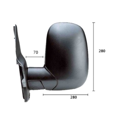 SX_SCRITTA_LOGO.jpg Retrovisore Completo Sinistro Ford Transit 1994-2000 1053418 Manuale Convesso Braccio Corto