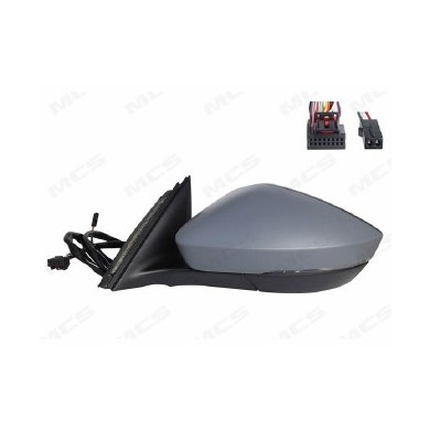 Retrovisore Completo Destro Skoda Superb Iii 2015-2023 9 Pins 3V1857508A Elettrico Convesso Termico Da Verniciare