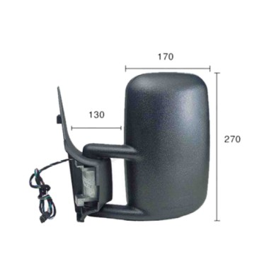 333034.JPG Retrovisore Completo Sinistro Volkswagen Lt 28-35 Ii 1996-1999 2D1857501C Elettrico Convesso Termico 130X270X170