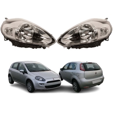 FT3444903_+_FT344904_3.jpg Coppia Proiettori Destro e Sinistro H4 Elettrico Cromato Per Fiat Punto Dal 2012 Al 2017