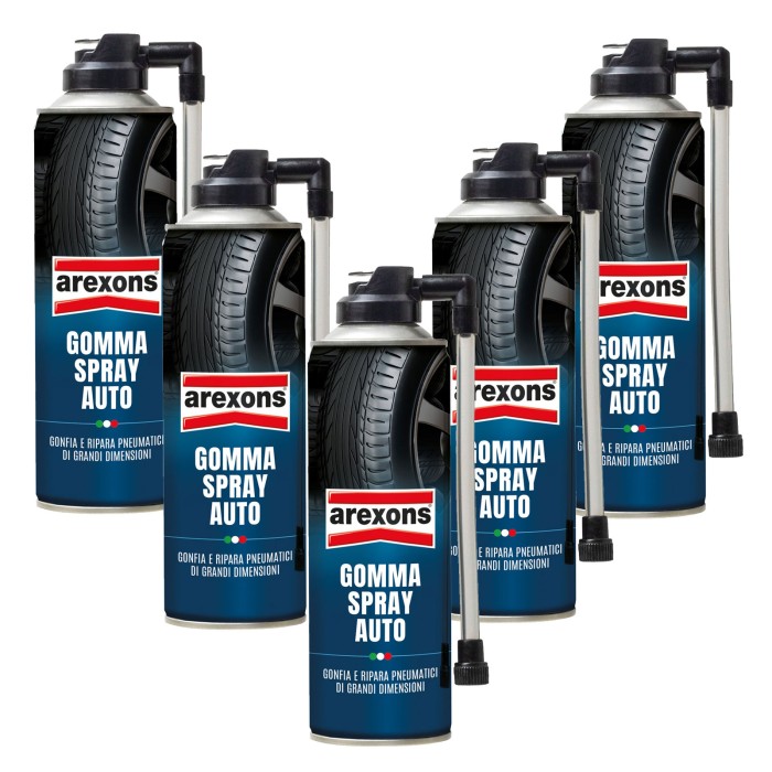 8473_2.jpg Arexons 8473 Gomma Spray Ripara Gomme KIT 5 PEZZI X 300 Ml.