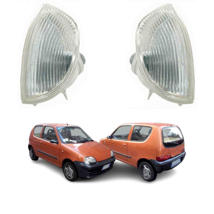 FT0204013_FT0204014_3.jpg Kit Fanali Anteriori Destro e Sinistro Bianco Con Porta Lampada Per Fiat Seicento 05/2000-06/2010