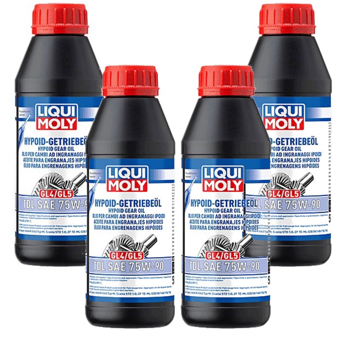 LIQUI-MOLY-1407_1-PEZZO.jpg Olio per cambi ad ingra­naggi ipoidi (GL4/5) TDL SAE 75W-90. KIT PROMOZIONE 4 LITRI