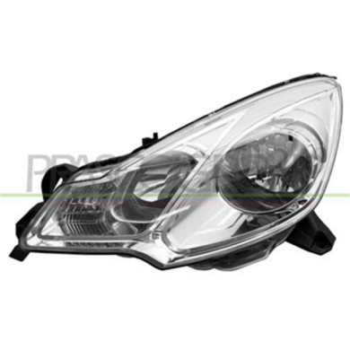 CITROEN C3 2009-2013.jpg Proiettore Sinistro H1+h7 Elettrico Cromato Per Citroen C3 Dal 2009 Al 2013