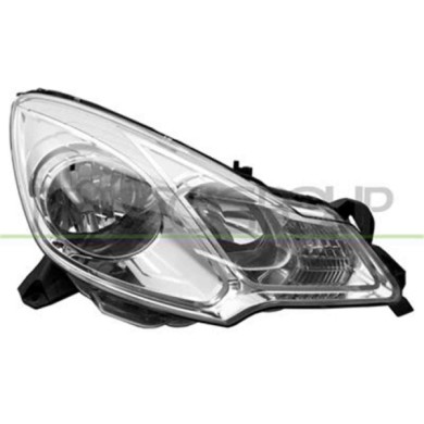 CITROEN C3 2009-2013.jpg Proiettore Destro H1+h7 Elettrico Cromato Per Citroen C3 Dal 2009 Al 2013