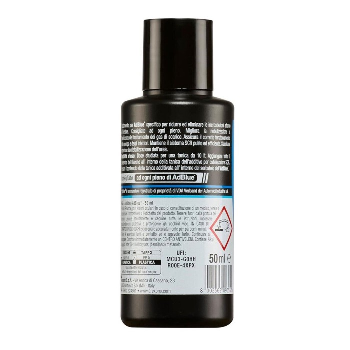 9655_retro.jpg Arexons 9655 Additivo Anticristalli Adblue 10 PEZZI X 50 Ml