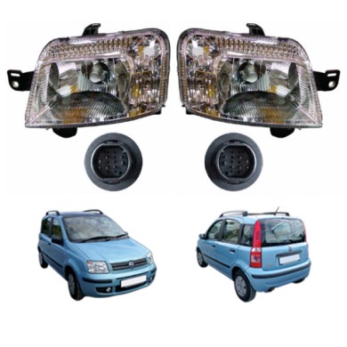 FT1224823_FT1224824_3.jpg Proiettore Sinistro e Destro H4 Elettrico Con Motore Per Fiat Panda Dal 2003 Al 2011