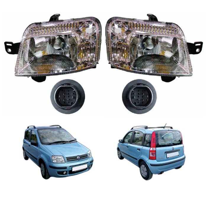 FT1224823_FT1224824_3.jpg Proiettore Sinistro e Destro H4 Elettrico Con Motore Per Fiat Panda Dal 2003 Al 2011