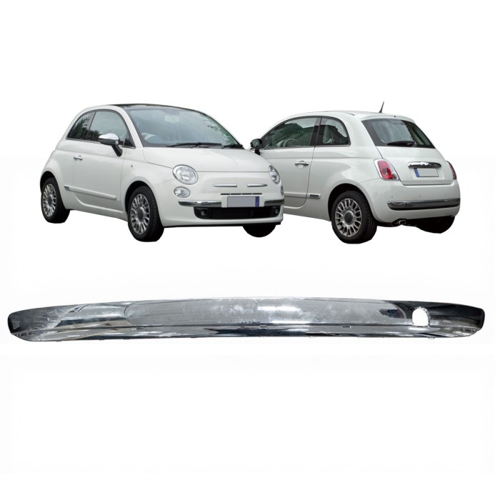 FT0301255_2.png Modanatura Centrale Paraurti Posteriore Cromata Per Fiat 500 Dal 2007 Al 2015