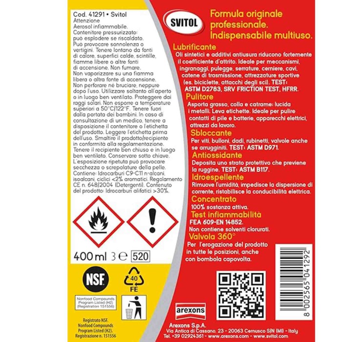 4274_1_3.jpg Arexons Svitol Lubrificante Multifunzione 6x500ml 4274 Liquido Professionale