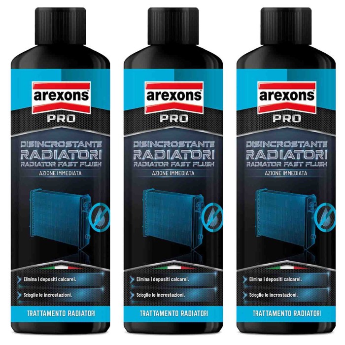 3507 DISINCROSTANTE RADIATORI.jpg Arexons 3507 Disincrostante Per Radiatori 3 Pezzi X 500 Ml.