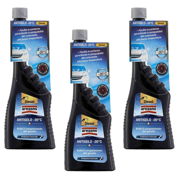 9650_1.jpg Arexons Antigelo Fino A - 20°c 9650 3 Pezzi X 250ml Additivo Per Carburante Diesel