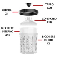 PC50200_0.jpg Tazza Graduata Vernice 200ML 1.0 Con Filtro 125/190µm Per Pistole A Spruzzo