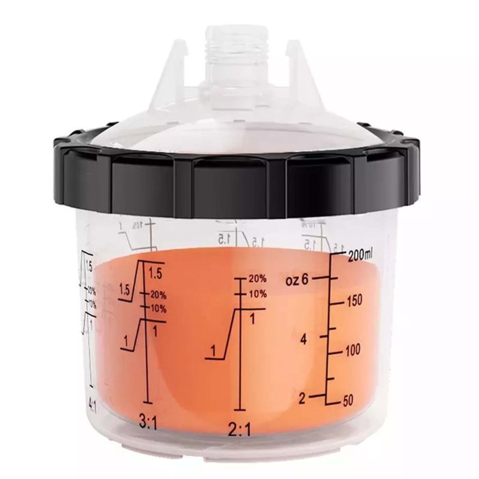 PC50200_5.jpg Tazza Graduata Vernice 200ML 1.0 Con Filtro 125/190µm Per Pistole A Spruzzo