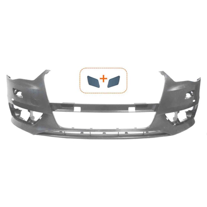 NEUTRO.jpg Paraurti Ant. Primer Tappo Copri Gancio Fori Pdc+Supporti Fori Fori Lavafari+Tappi Audi A3 3/5 Porte 2012-2016 8V0807
