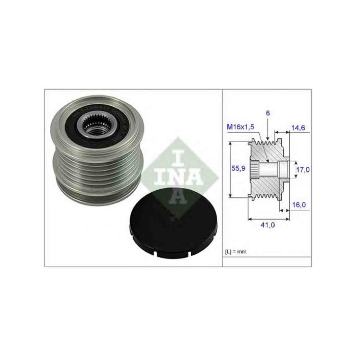 535001010_2.JPG Dispositivo ruota libera alternatore 535 0010 10 SCHAEFFLER INA per AUDI VW SEAT