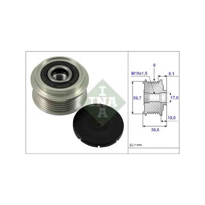 535006510_2.JPG Dispositivo ruota libera alternatore 535 0065 10 SCHAEFFLER INA per OPEL