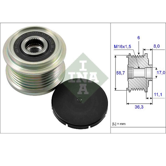 535016010_1.JPG Dispositivo ruota libera alternatore 535 0160 10 SCHAEFFLER INA per PEUGEOT FORD
