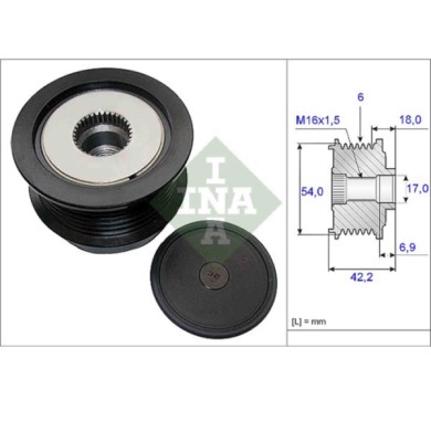 535018810_2.JPG Dispositivo ruota libera alternatore 535 0188 10 SCHAEFFLER INA per OPEL SAAB