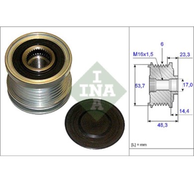535020410_2.JPG Dispositivo ruota libera alternatore 535 0204 10 SCHAEFFLER INA per OPEL SAAB