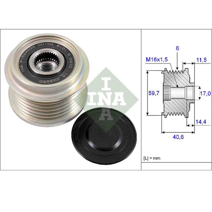 535022710_2.JPG Dispositivo ruota libera alternatore 535 0227 10 SCHAEFFLER INA per OPEL