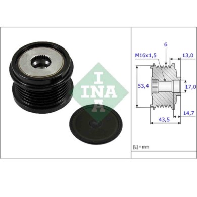 535023710_2.JPG Dispositivo ruota libera alternatore 535 0237 10 SCHAEFFLER INA per FORD VOLVO