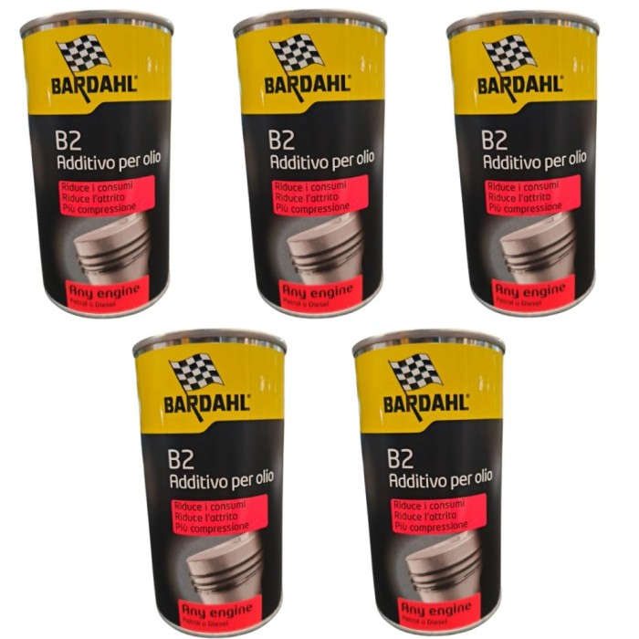 142023X5 (2).jpg Bardahl B2 Oil Treatment 5 Pezzi X 300ml 142023 Additivo Curativo Per Olio Motore