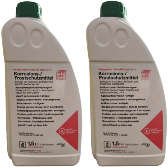 FE26580X2 (2).jpg Liquido Radiatore Antigelo Pronto All'uso Febi Verde Anticorrosivo 1,5l 2PZ