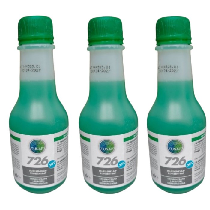 825025X3 (2).jpg Tunap 726 Concentrato Lavavetro Tergicristalli Auto Pulizia Profonda Senza Aloni Rimuove Insetti e Calcare 250m