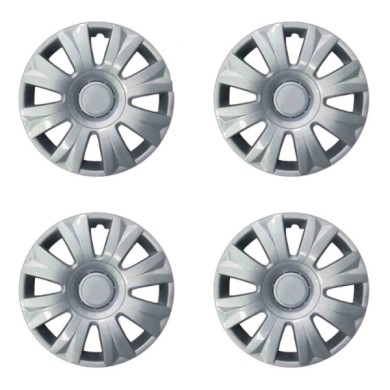 489-15.JPG Copricerchi Da 15" Pollici Compatibili Per Citroen C3 Dal 2009 Al 2016 Articolo Non Originale E Senza Logo