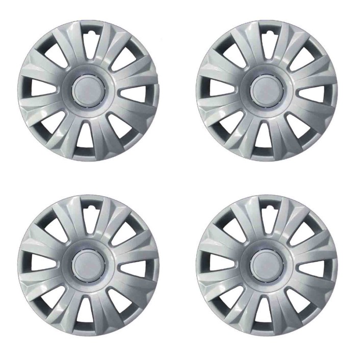 489-15.JPG Copricerchi Da 15" Pollici Compatibili Per Citroen C3 Dal 2009 Al 2016 Articolo Non Originale E Senza Logo