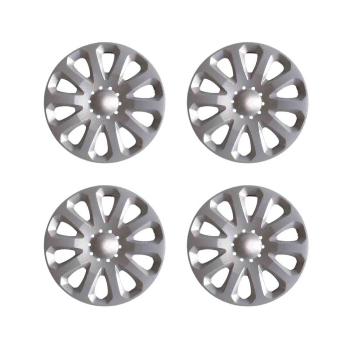 497-15.JPG Serie Kit 4 Coppe Ruota Copricerchi Da 15" Pollici Compatibili Per Ford Ka Dal 2009 Al 2016 Articolo Non Originale E 