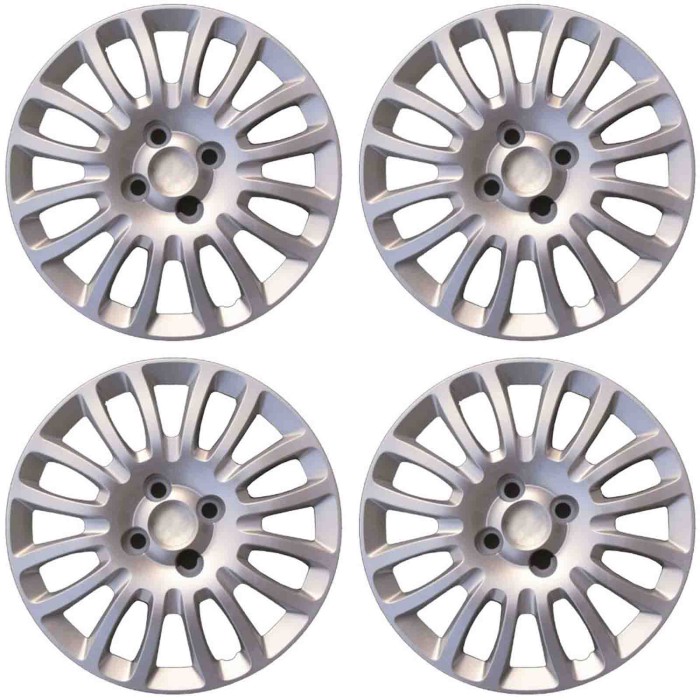 741-15.JPG Copricerchi Da 15" Pollici Compatibili Per Fiat Grande Punto Dal 2008 Al 2012 Articolo Non Originale E Senza Logo