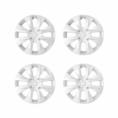 808-15 4 PEZZI.JPG Copricerchi Da 15" Pollici Compatibili Per Peugeot 208 Dal 2012 Al 2019 Articolo Non Originale E Senza Logo